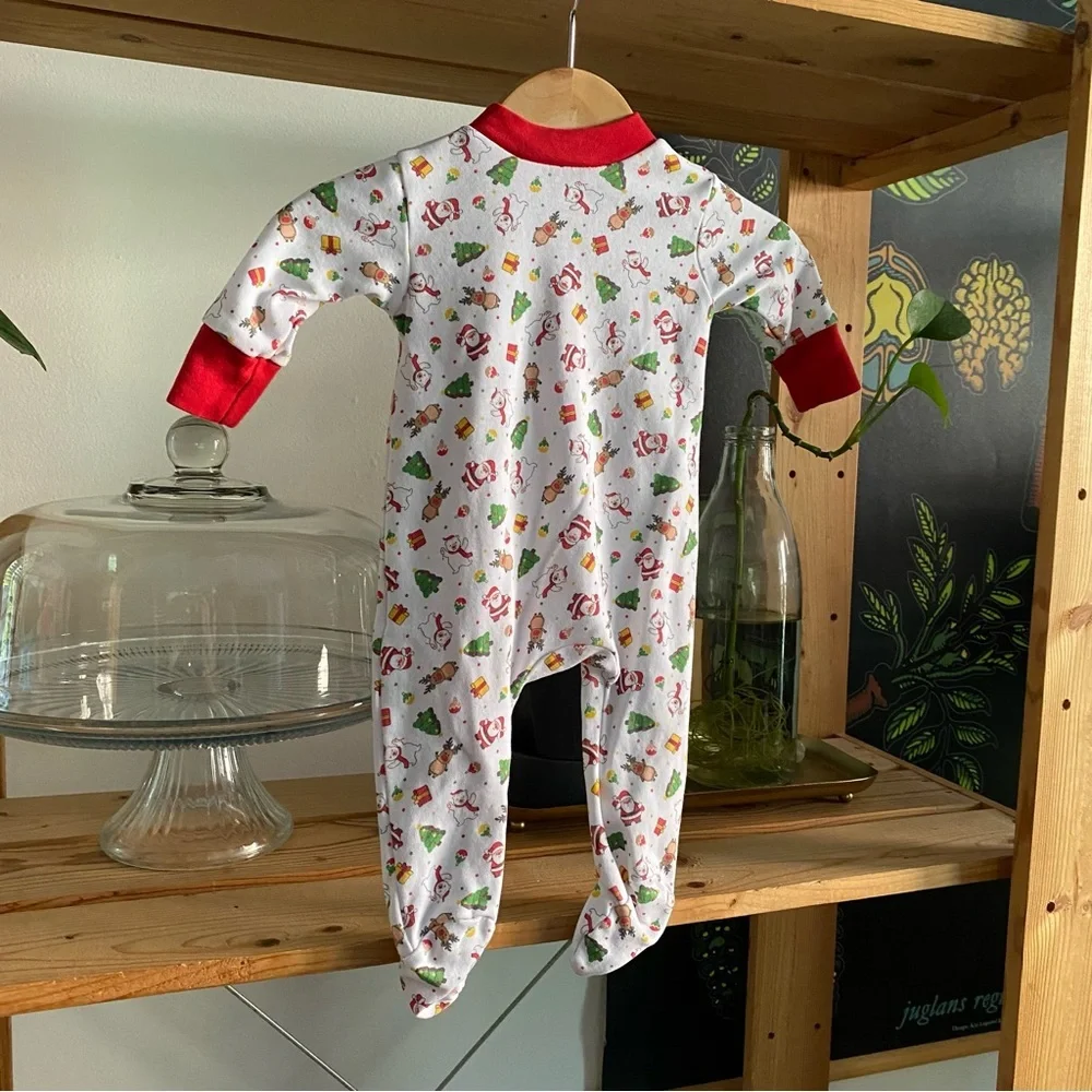 Magnolia Baby Christmas Print Pima Cotton Footie